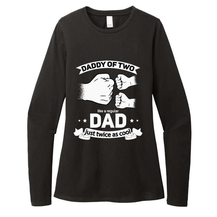 Dad Squared Fathers Day Dad Of Two Cool Daddy Of 2 Womens CVC Long Sleeve Shirt