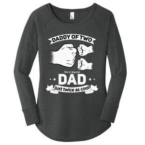 Dad Squared Fathers Day Dad Of Two Cool Daddy Of 2 Women's Perfect Tri Tunic Long Sleeve Shirt