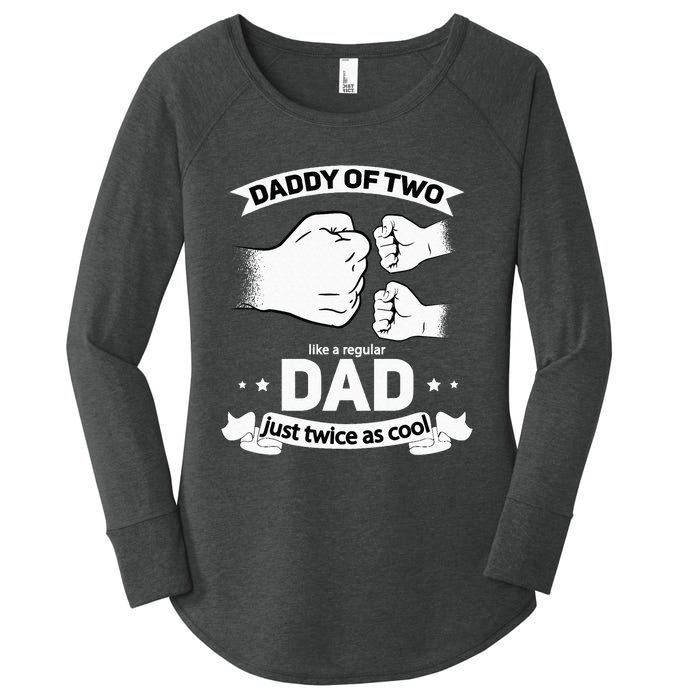 Dad Squared Fathers Day Dad Of Two Cool Daddy Of 2 Women's Perfect Tri Tunic Long Sleeve Shirt