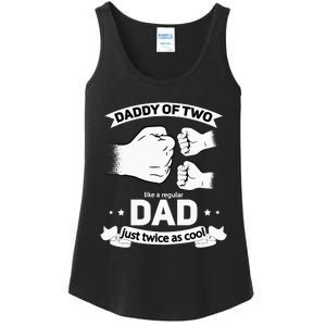 Dad Squared Fathers Day Dad Of Two Cool Daddy Of 2 Ladies Essential Tank