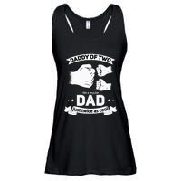 Dad Squared Fathers Day Dad Of Two Cool Daddy Of 2 Ladies Essential Flowy Tank