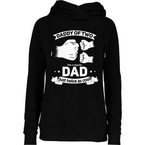 Dad Squared Fathers Day Dad Of Two Cool Daddy Of 2 Womens Funnel Neck Pullover Hood