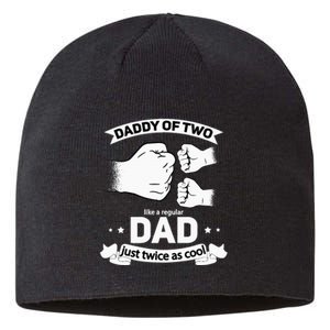 Dad Squared Fathers Day Dad Of Two Cool Daddy Of 2 Sustainable Beanie