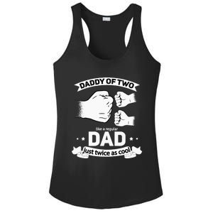 Dad Squared Fathers Day Dad Of Two Cool Daddy Of 2 Ladies PosiCharge Competitor Racerback Tank