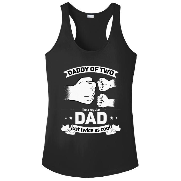 Dad Squared Fathers Day Dad Of Two Cool Daddy Of 2 Ladies PosiCharge Competitor Racerback Tank