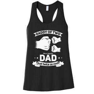 Dad Squared Fathers Day Dad Of Two Cool Daddy Of 2 Women's Racerback Tank