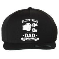 Dad Squared Fathers Day Dad Of Two Cool Daddy Of 2 Wool Snapback Cap