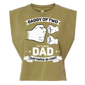 Dad Squared Fathers Day Dad Of Two Cool Daddy Of 2 Garment-Dyed Women's Muscle Tee