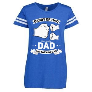 Dad Squared Fathers Day Dad Of Two Cool Daddy Of 2 Enza Ladies Jersey Football T-Shirt