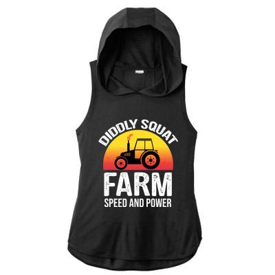 Diddly Squat Farm Speed And Power Gift Funny Tractor Gift Ladies PosiCharge Tri-Blend Wicking Draft Hoodie Tank