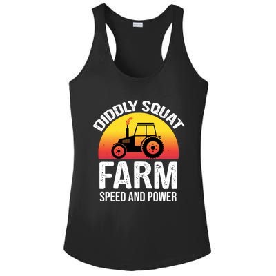 Diddly Squat Farm Speed And Power Gift Funny Tractor Gift Ladies PosiCharge Competitor Racerback Tank