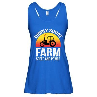 Diddly Squat Farm Speed And Power Gift Funny Tractor Gift Ladies Essential Flowy Tank