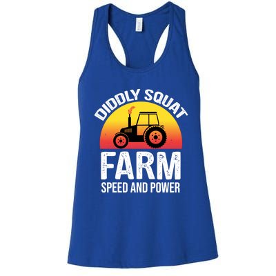 Diddly Squat Farm Speed And Power Gift Funny Tractor Gift Women's Racerback Tank