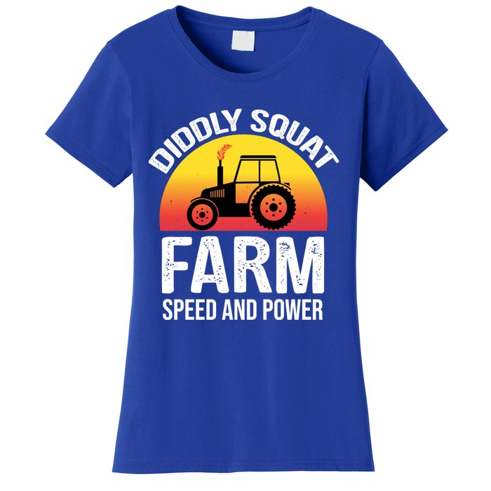 Diddly Squat Farm Speed And Power Gift Funny Tractor Gift Women's T-Shirt