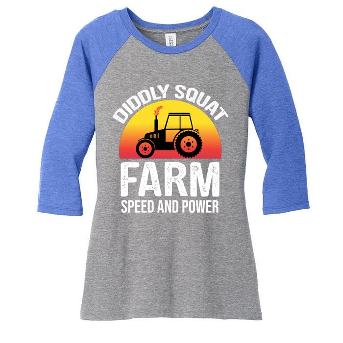 Diddly Squat Farm Speed And Power Gift Funny Tractor Gift Women's Tri-Blend 3/4-Sleeve Raglan Shirt