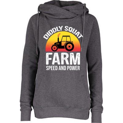 Diddly Squat Farm Speed And Power Gift Funny Tractor Gift Womens Funnel Neck Pullover Hood