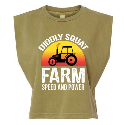 Diddly Squat Farm Speed And Power Gift Funny Tractor Gift Garment-Dyed Women's Muscle Tee