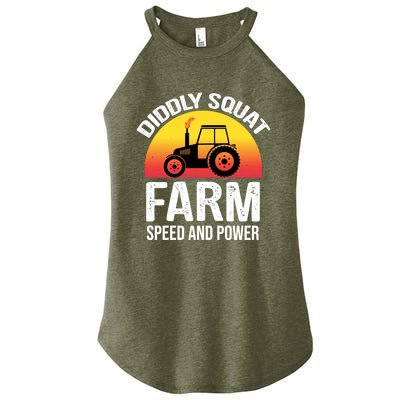 Diddly Squat Farm Speed And Power Gift Funny Tractor Gift Women's Perfect Tri Rocker Tank