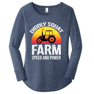 Diddly Squat Farm Speed And Power Gift Funny Tractor Gift Women's Perfect Tri Tunic Long Sleeve Shirt