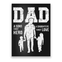 Dad Sons First Hero Daughter Love For FatherS Day Poster