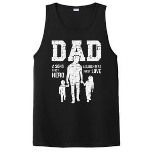 Dad Sons First Hero Daughter Love For FatherS Day PosiCharge Competitor Tank