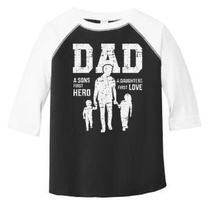 Dad Sons First Hero Daughter Love For FatherS Day Toddler Fine Jersey T-Shirt