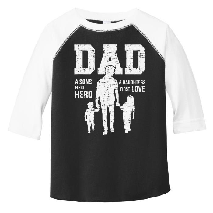 Dad Sons First Hero Daughter Love For FatherS Day Toddler Fine Jersey T-Shirt