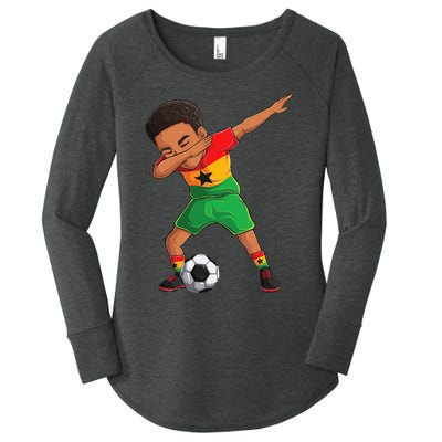 Dabbing Soccer  Ghana Jersey Ghanaian Football Women's Perfect Tri Tunic Long Sleeve Shirt