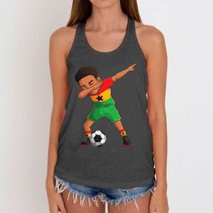 Dabbing Soccer  Ghana Jersey Ghanaian Football Women's Knotted Racerback Tank