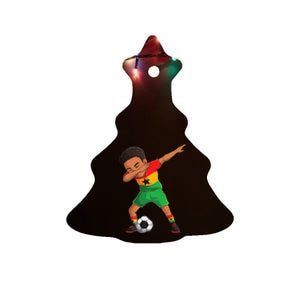 Dabbing Soccer  Ghana Jersey Ghanaian Football Ceramic Tree Ornament