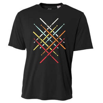 Drum Stick Gift For Drummer Drum Player Cooling Performance Crew T-Shirt