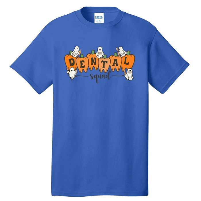 Dental Squad Ghost Pumpkin Dentist Halloween Matching Funny Gift Tall T-Shirt