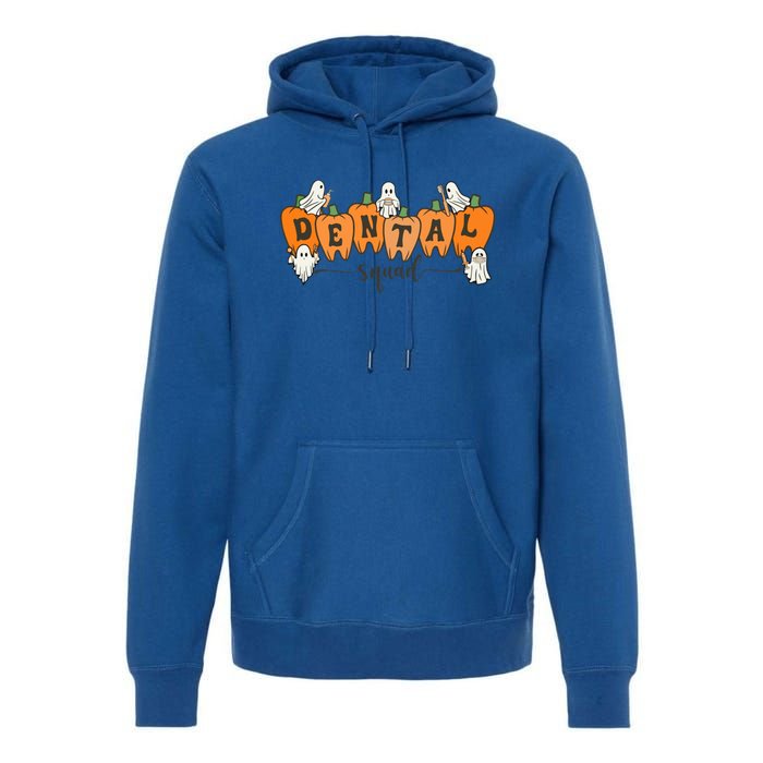 Dental Squad Ghost Pumpkin Dentist Halloween Matching Funny Gift Premium Hoodie