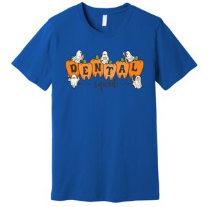 Dental Squad Ghost Pumpkin Dentist Halloween Matching Funny Gift Premium T-Shirt