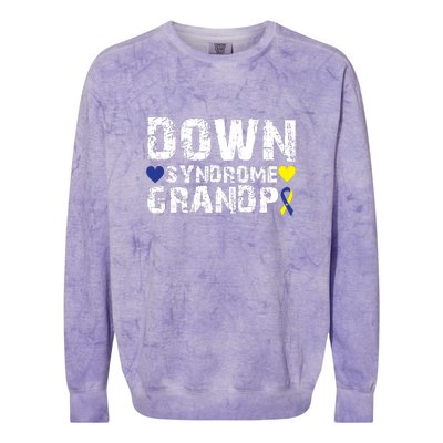 Down Syndrome Grandpa Family Matching For Down Syndrome Awareness Gift Colorblast Crewneck Sweatshirt