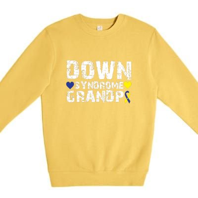 Down Syndrome Grandpa Family Matching For Down Syndrome Awareness Gift Premium Crewneck Sweatshirt