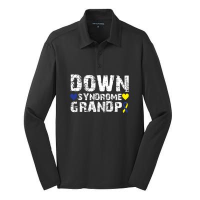 Down Syndrome Grandpa Family Matching For Down Syndrome Awareness Gift Silk Touch Performance Long Sleeve Polo