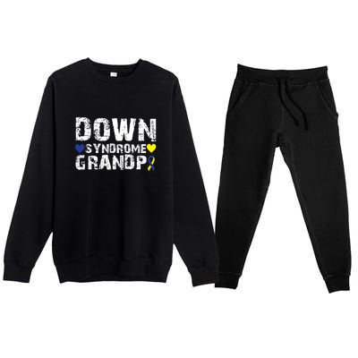 Down Syndrome Grandpa Family Matching For Down Syndrome Awareness Gift Premium Crewneck Sweatsuit Set