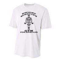 Dwight Schrute's Gym For Muscles Youth Performance Sprint T-Shirt