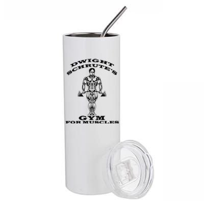 Dwight Schrute's Gym For Muscles Stainless Steel Tumbler