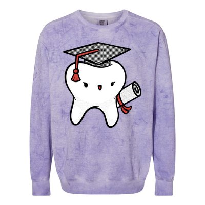 Dentist School Graduate Tooth Funny Gift Colorblast Crewneck Sweatshirt