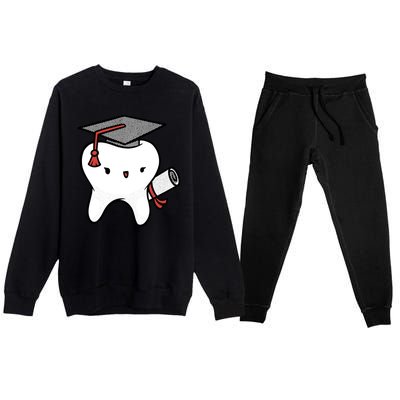 Dentist School Graduate Tooth Funny Gift Premium Crewneck Sweatsuit Set