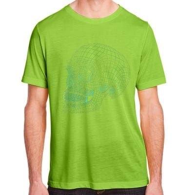 Digital Skull Green Digitized Skull Mesh Pattern Halloween Adult ChromaSoft Performance T-Shirt