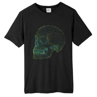 Digital Skull Green Digitized Skull Mesh Pattern Halloween Tall Fusion ChromaSoft Performance T-Shirt