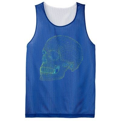 Digital Skull Green Digitized Skull Mesh Pattern Halloween Mesh Reversible Basketball Jersey Tank