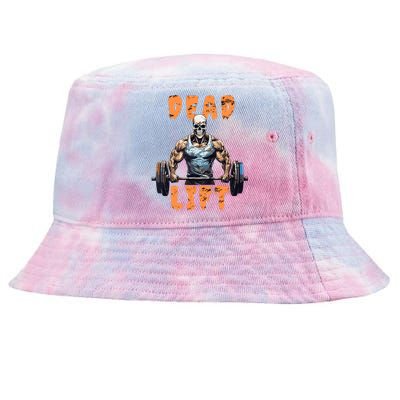 Deadlift Skeleton Gym Lifting Weights Training Halloween Tie-Dyed Bucket Hat