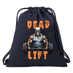 Deadlift Skeleton Gym Lifting Weights Training Halloween Drawstring Bag