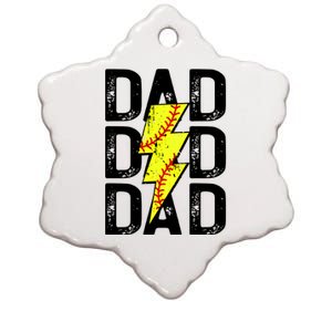 Dad Softball Game Day Ceramic Star Ornament