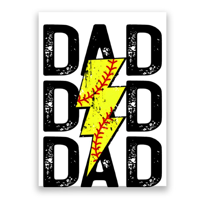 Dad Softball Game Day Poster