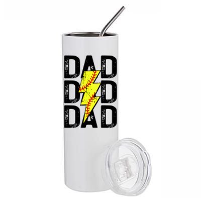 Dad Softball Game Day Stainless Steel Tumbler